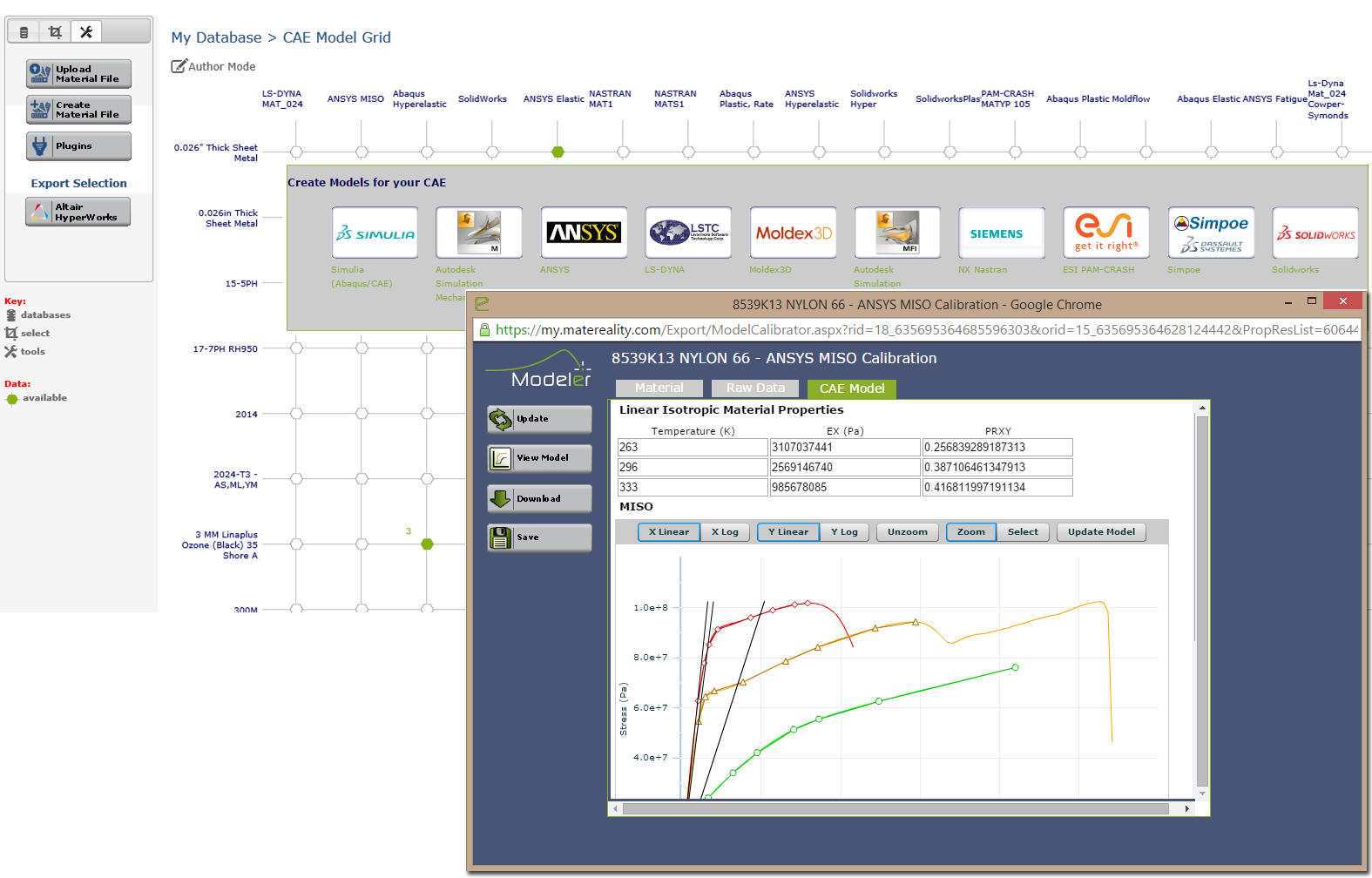 Matereality material data workflow for general engineering